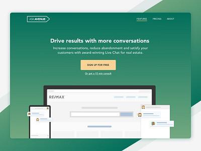 AskAvenue Website designertron gradients illustrations real estate ui ux vling website website design