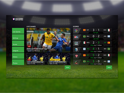 Univision Deportes Xbox One App app clean design design agency designertron soccer tv tvapp ui ui ux xbox one