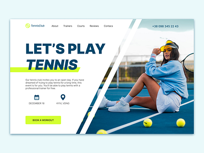 Start Page_Tennis Club design landing page sport sport landing page start page tennis ui ui design web design