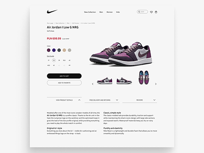 Product page_Nike design ecommerc product page sport product page ui web design