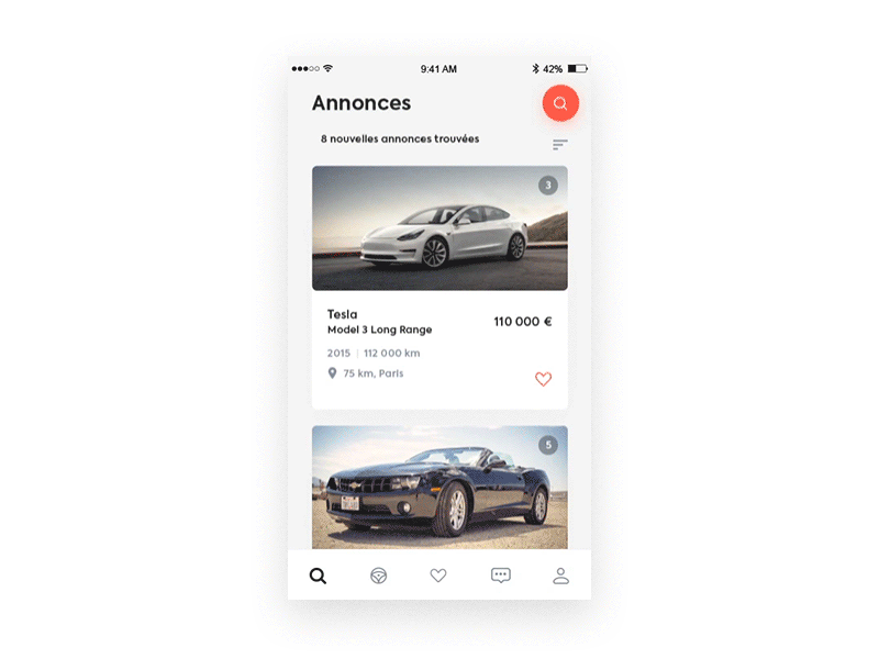 Prime - car page animation app cars form login minimalist modern ux ui