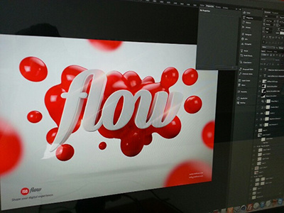 Flow Poster blur cinema flow isoflow metaball photoshop red