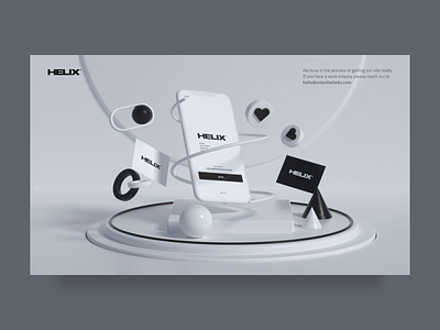 Helix - Under Construction 🚧 3d 3d animation aftereffects agency animation c4d clean desktop minimal muzli simple ui uiux under construction ux web website