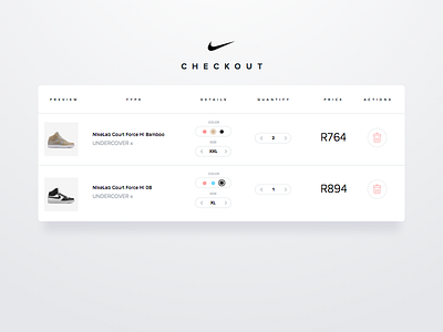 Nike Checkout UI card + Free sketch file card clean dailyui flat nike shoes sketch ui ux