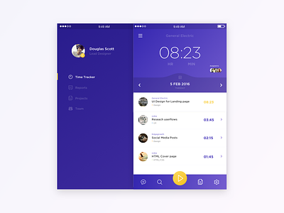Time tracking App concept