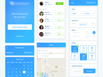Cleaning App UI app calendar cleaning client ios material sketch ui