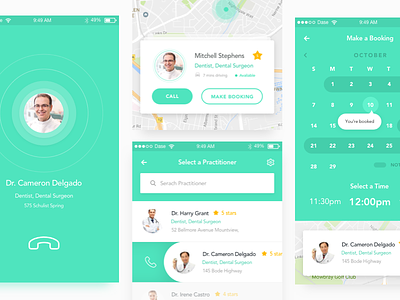 Medical App UI Kit preview android calender call cards health ios maps material design medical sketch ui