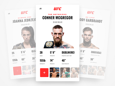 UFC app - Fighter Cards android cards explorations ios sketch sport ufc ui