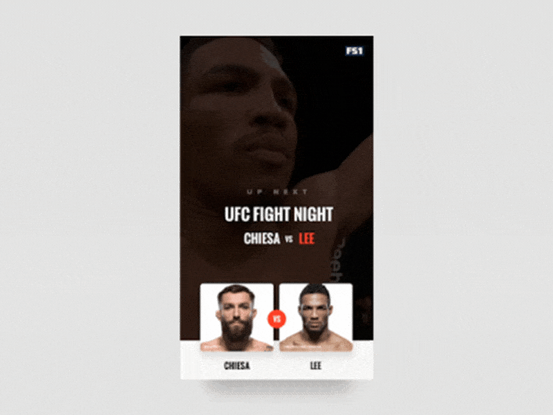 UFC Fight Card - Interaction ae android animation cards gif gifgun ios motion render sketch