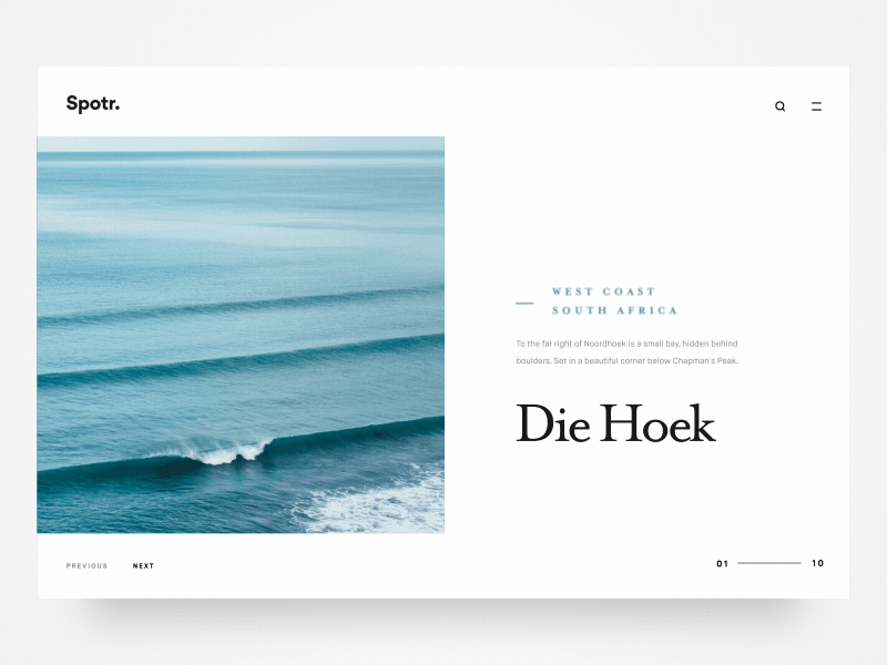 Spotr. - An Interactive Online Magazine animation clean desktop interaction minimal motion ui ux