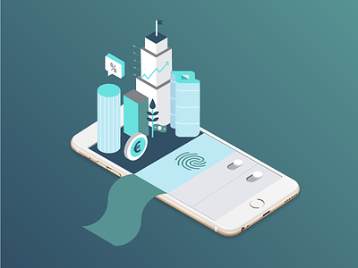 Banking city city illustration mobile platform