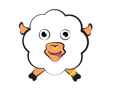 Cute and silly sheep branding design graphic design illustration logo vector