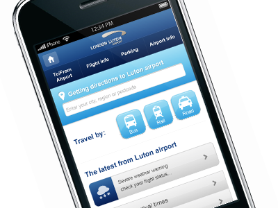 Luton Airport Mobile mobile mockup