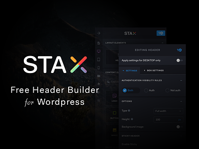 STAX - Free Header Builder for Wordpress builder editor free header builder ui wordpress