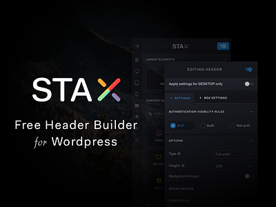 STAX  - Free Header Builder for Wordpress