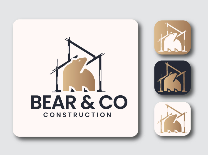 Bear & Co Construction Logo Design by My Startup Crew on Dribbble