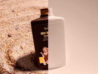 3D made Suntan bottle 3d 3d modeling blender branding product design rendering