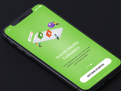 Increase Social Media Followers - Onboarding app concept illustration ios iphonex isometric onboarding screen social ui ux walkthrough