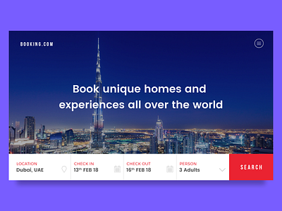 Hotel Booking Landing Page Exploration concept exploration hotel booking landing page minimal design photoshop ui uidesign user interface ux uxdesign webdesign