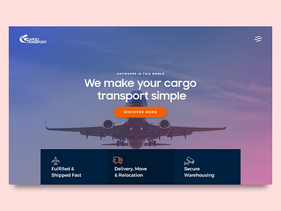 Cargo Shipping Landing Page Exploration cargo concept exploration landing page minimal design photoshop ui uidesign user interface ux uxdesign webdesign