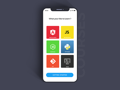 Choose Your Course - IphoneX app concept course education ios iphonex photoshop ui uidesign user interface ux uxdesign