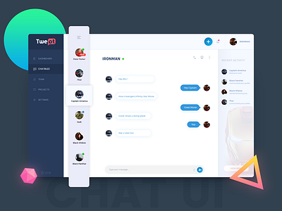Tweat Chat UI Design chat ui concept dashboard ios marvel messenger photoshop ui uidesign user interface ux uxdesign