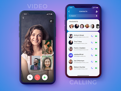 Group Video Calling- IPhoneX calling app concept contacts figma ios iphonex meeting social ui user interface ux video calling