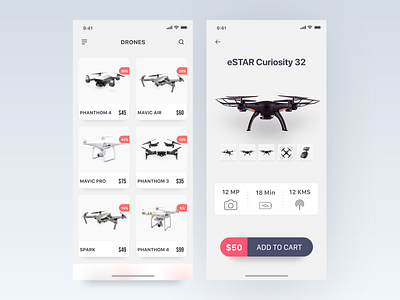 Drone Product App - IphoneX
