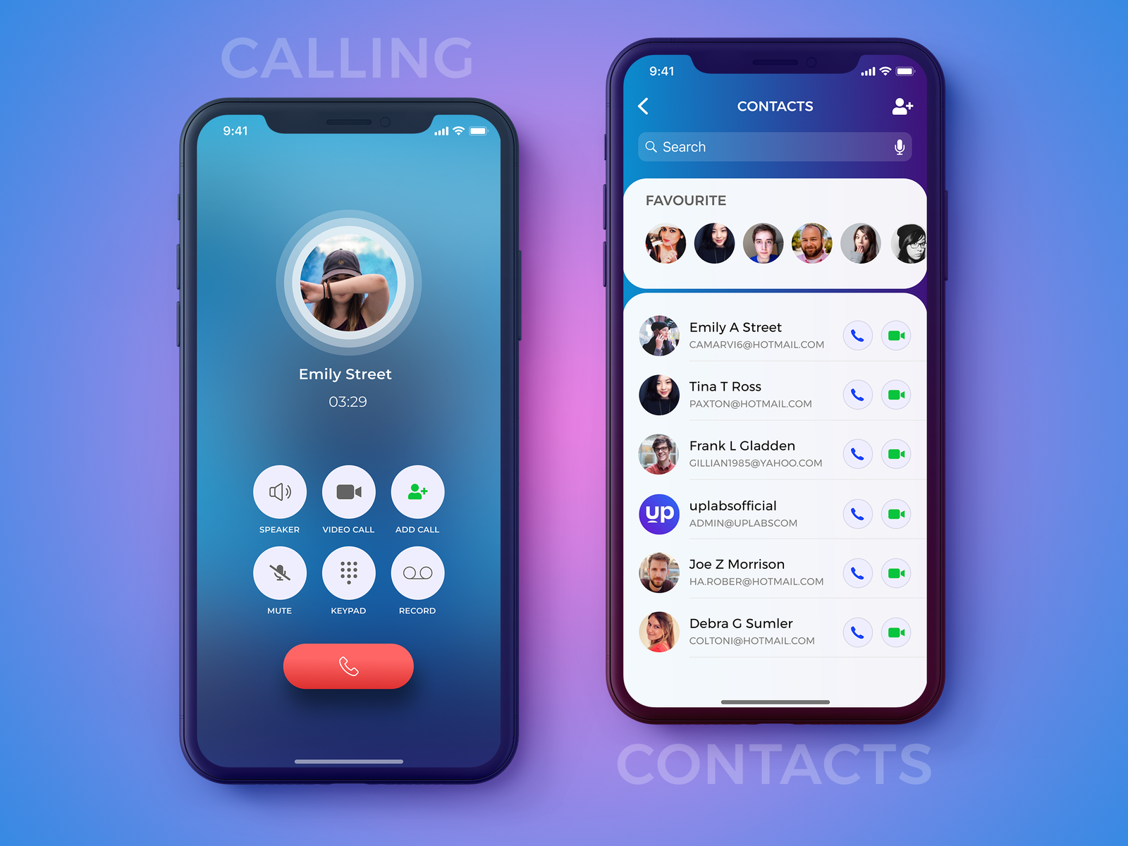 iphone contacts screen