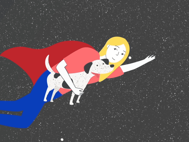 Super Team collaboration dog doglover flying night sky supers tail team teamwork wag