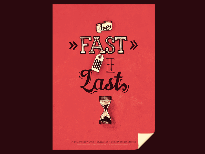 Be fast or be last fashion handdrawn handmade hourglass illustration letter poster print type typography