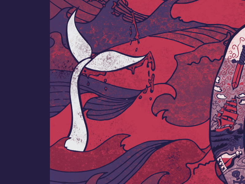 Adding Moby Dick (animated gif) festival gif illustration poster process rock sailor sea tattoo water waves whale