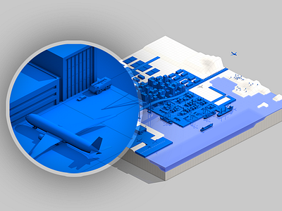 AG5 World (in progress) #2 3d airport blue cinema 4d city isometric modular rendering world