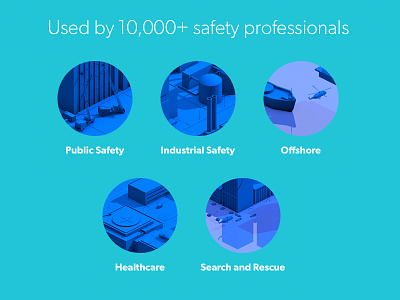 Safety Professionals 3d blue categories clients isometric visual web world