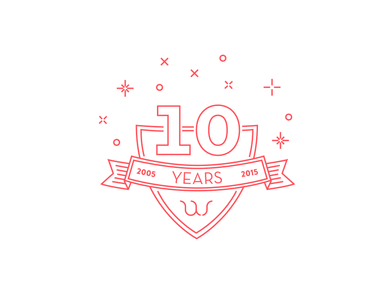 10 years of “upstructing” anniversary badge banderole banner celebration emblem year