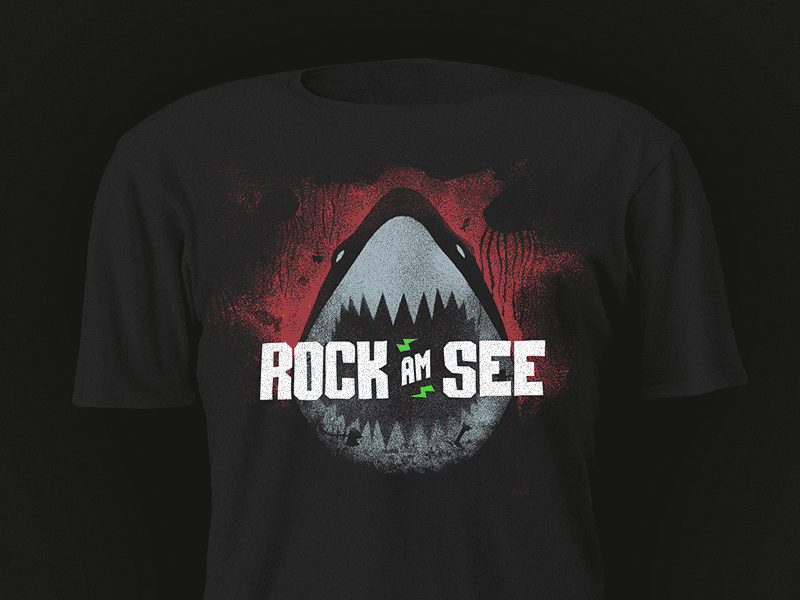 ROCK AM SEE 2015 • T-Shirt Print apparel bodensee festival illustration print rock shark t shirt