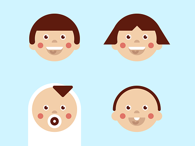 Grid Kids baby children face grid icon kids laughing shapes vector visual