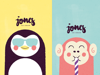Jones #3 animals branddesign branding cute icecream illustration letters logo tiny vector