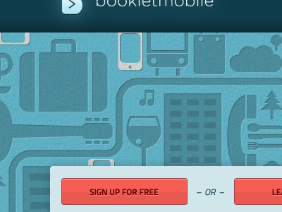 Bookletmobile visual v2 blue button cloud iconographic illustration iphone items vector visual web world