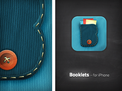 Booklets App Icon app icon booklets cloth details icon ios iphone mobile phone pocket