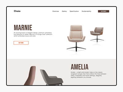 Luxury Furniture Concept UI/UX Design design typography ui ux vector