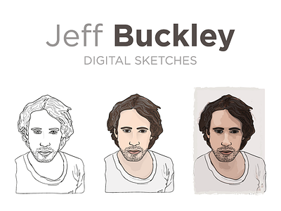 Jeff Buckley Digital Portrait Sketches cintiq drawing illustrator jeff buckley music musician portrait sketch wacom