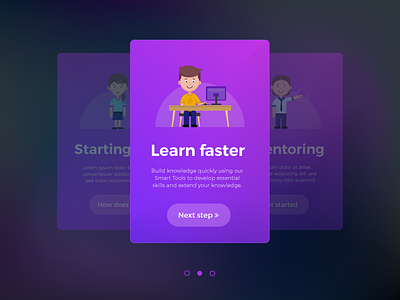 Onboarding Tutorial - card layout UI