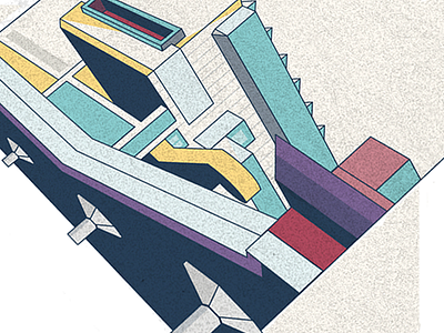 Abstract Illustration Southbank Centre London 50s abstract adobe brutalist concrete illustration illustrator vector