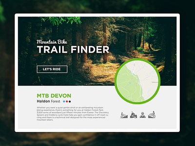 Mountain Biking Trail Finder UI biking cycle forest mountain mtb ride ui web