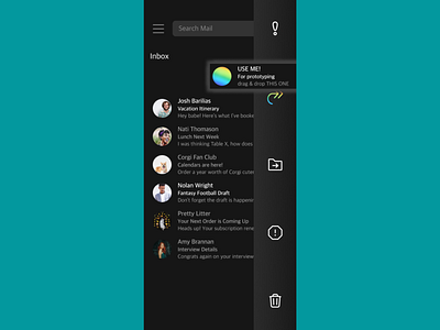 Mobile Email Inbox interaction design mobile design ui ui design ux ux design