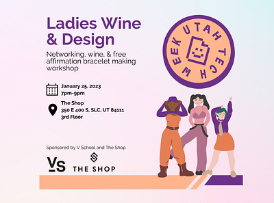 Event Graphic digital design graphic design ladieswinedesign utahtechweek womenintech