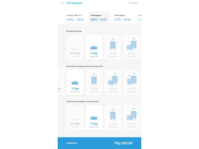 Airline add-on baggage Kiosk airline baggage design kiosk user experience user interface