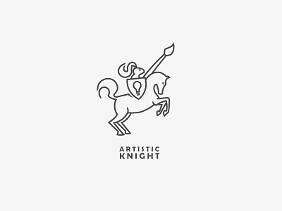 Artistic Knight art artistic horse knight line logo