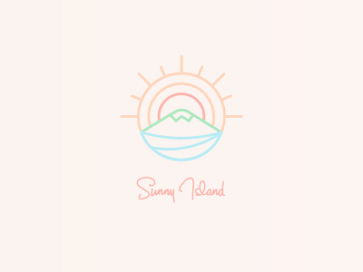 Sunny Island Logo graphic island line logo sunny